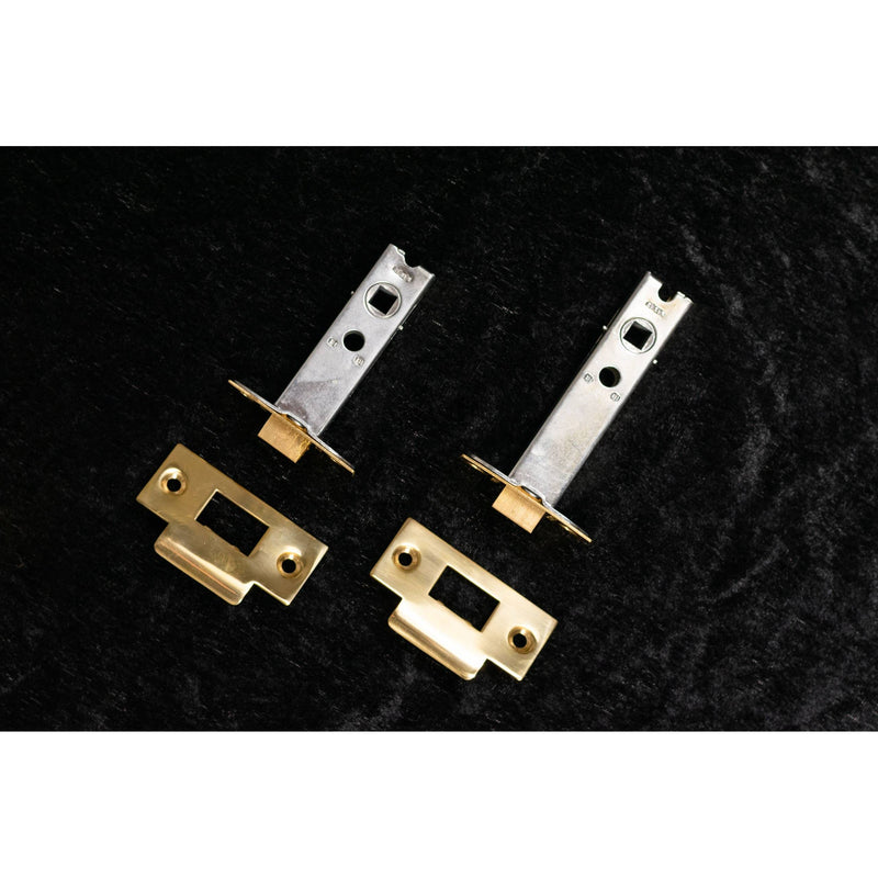 Heavy Duty Bolt Through Tubular Latch 3'' - Raw Brass - AL3RB - Choice Handles