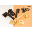 STATUS Montana Lever Door Handle on S4 Square Rose - Satin Brass - S40SSB - Choice Handles