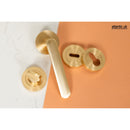 STATUS Carolina Lever Door Handle on Round Rose - Satin Brass - S42RSB - Choice Handles