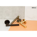 STATUS Nebraska Lever Door Handle on Round Rose - Satin Brass - S28RSB - Choice Handles