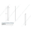 Alexander and Wilks - Rectangular Cabinet Pull Backplate - Antique Brass-264x22x3mm - 224mm c/c - AWBP224AB - Choice Handles