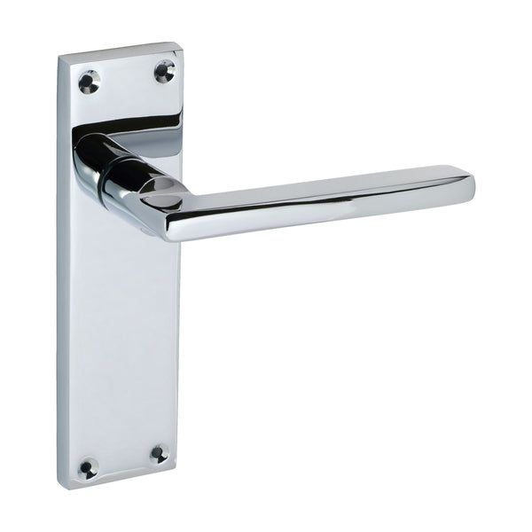 Eclipse - Auriga Lever Latch Door Handle on Backplate Set -  Polished Chrome -  31712 - Choice Handles