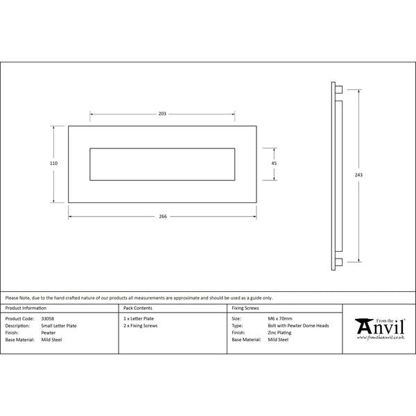 From The Anvil - Letter Plate - Pewter Patina - 33058 - Choice Handles