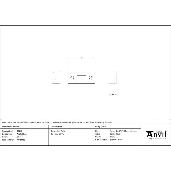 From The Anvil - Black Angled Keep - Black - 33110 - Choice Handles