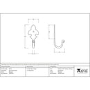 From The Anvil - Fleur-De-Lys Coat Hook - Beeswax - 33121 - Choice Handles