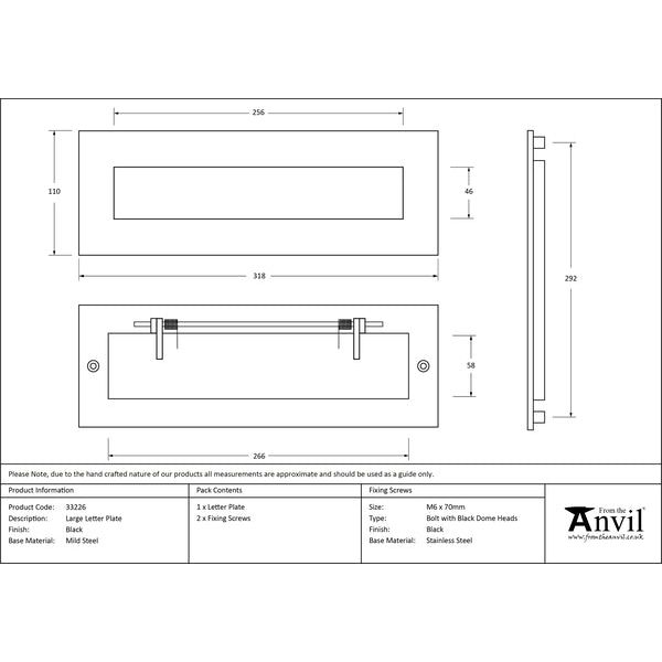 From The Anvil - Large Letter Plate - Black - 33226 - Choice Handles