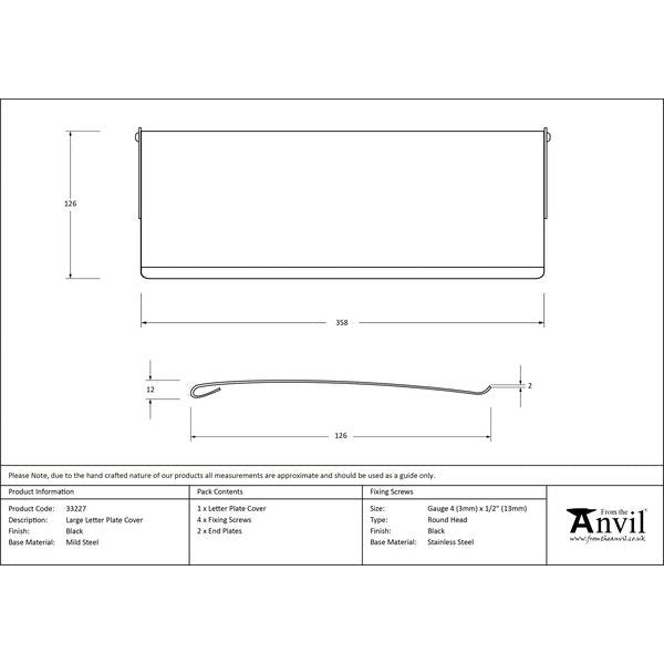 From The Anvil - Large Letter Plate Cover - Black - 33227 - Choice Handles