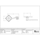 From The Anvil - Black Monkeytail Lever on Rose Set (Diamond) - 33235 - Choice Handles