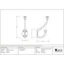 From The Anvil - 7 3/4" Hat & Coat Hook - Beeswax - 33248 - Choice Handles