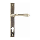 From The Anvil - Reeded Slimline Lever Espag. Lock Set - Polished Nickel - 33316 - Choice Handles