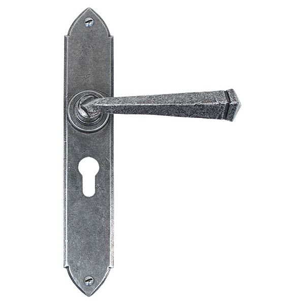 From The Anvil - Gothic Lever Euro Lock Set - Pewter Patina - 33604/47 - Choice Handles