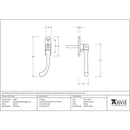 From The Anvil - Locking Peardrop Espag - LH - Pewter Patina - 33682 - Choice Handles