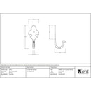 From The Anvil - Fleur-De-Lys Coat Hook - Pewter Patina - 33722 - Choice Handles