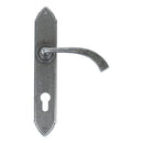 From The Anvil - Gothic Curved Lever Espag. Lock Set - Pewter Patina - 33765 - Choice Handles
