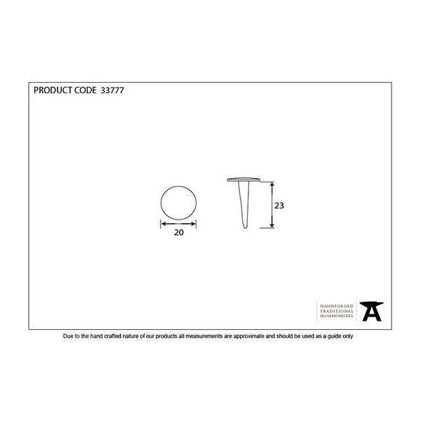 From The Anvil - Pewter 1" Handmade Nail (20mm HD DIA) - 33777 - Choice Handles
