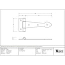 From The Anvil - 6" Cast T Hinge (pair) - Black - 33884 - Choice Handles