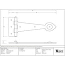 From The Anvil - 10½" Cast T Hinge (pair) - Black - 33885 - Choice Handles