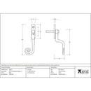 From The Anvil - 16mm Monkeytail Espag - LH - Black - 33984 - Choice Handles