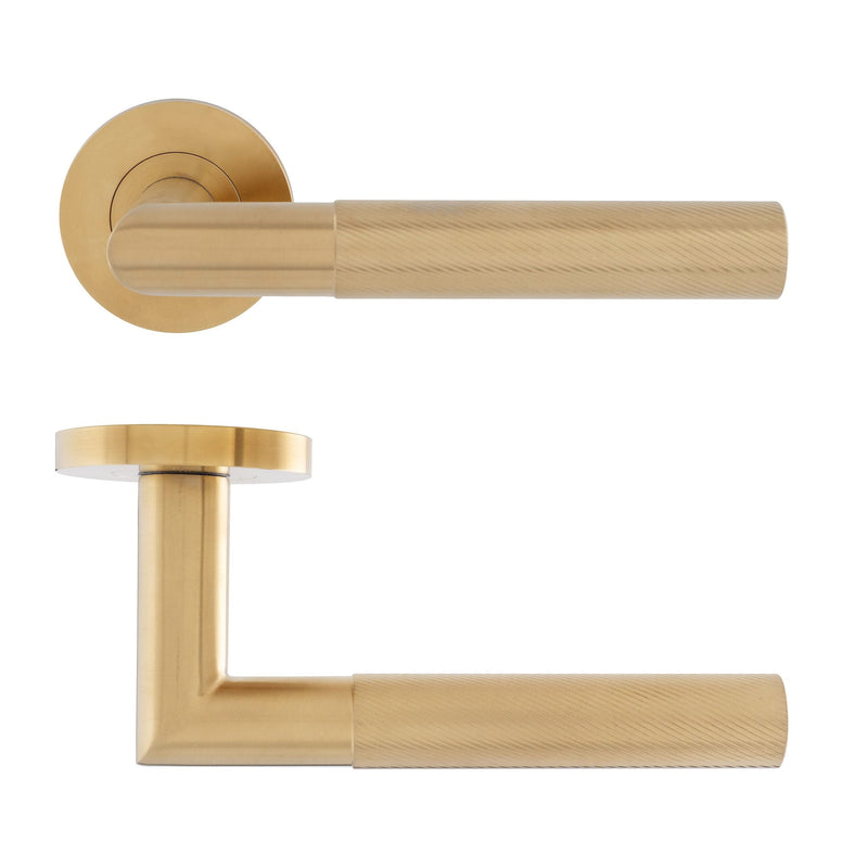Revole Eclipse Ultimate Solid Stainless Lever On Rose - Satin Brass - 34345