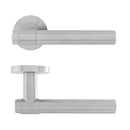 Collared Eclipse Ultimate Solid Stainless Lever On Rose - Satin Stainless Steel - 34351 - Choice Handles