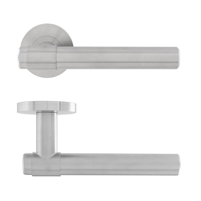 Collared Eclipse Ultimate Solid Stainless Lever On Rose - Satin Stainless Steel - 34351