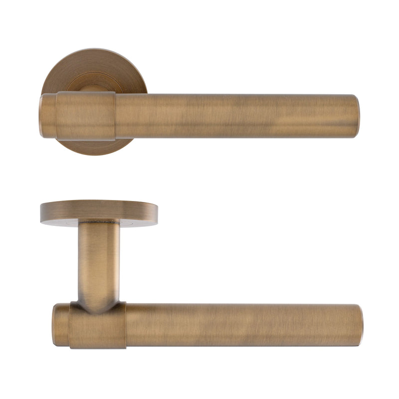 Collared Eclipse Ultimate Solid Stainless Lever On Rose - Matt Antique Brass - 34354
