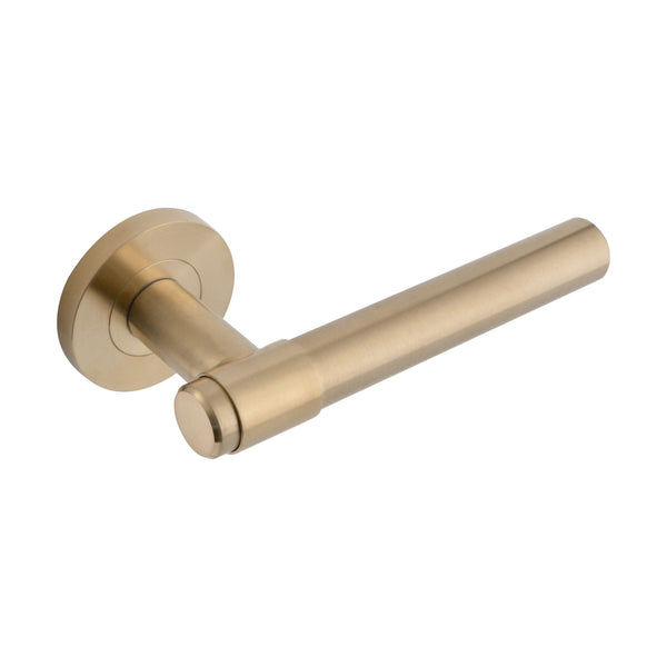 Collared Eclipse Ultimate Solid Stainless Lever On Rose - Satin Brass - 34355
