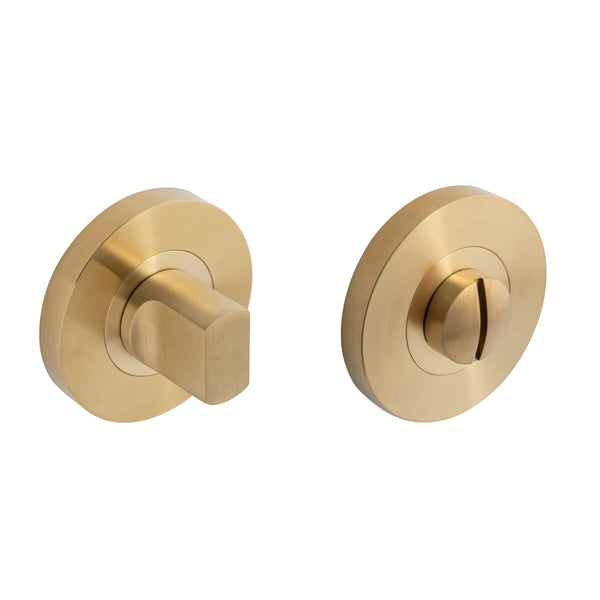 Eclipse Ultimate 304 Stainless Bathroom Thumbturn & Release - Satin Brass - 34365