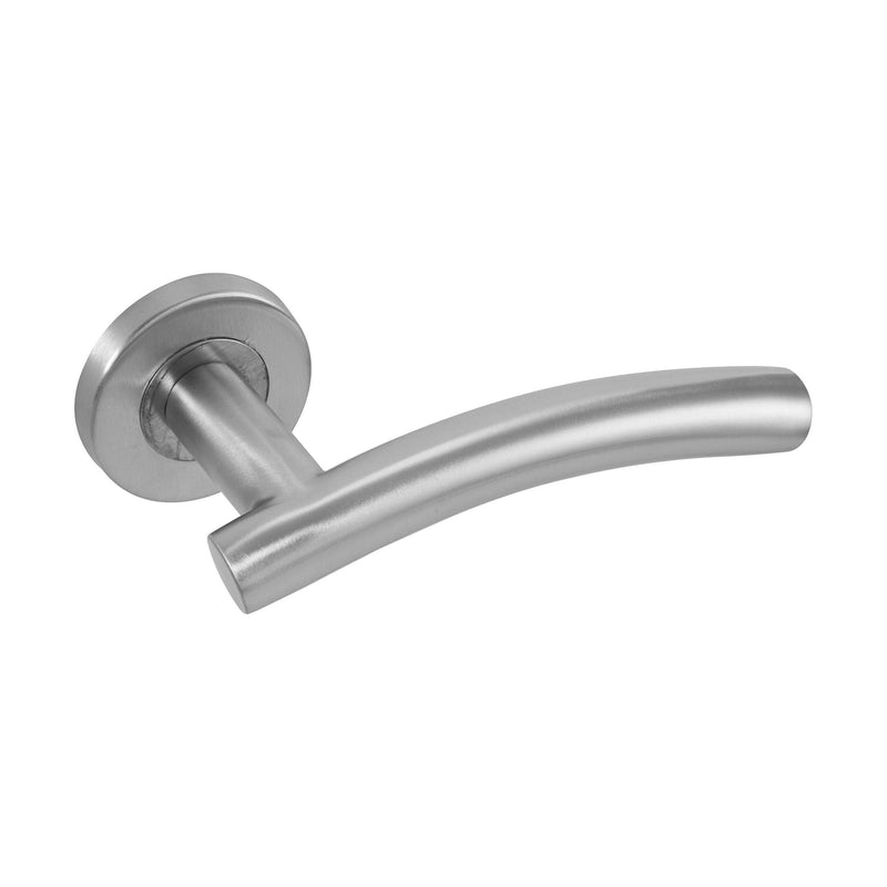 Eclipse - 19mm Arched Lever Door Handle On Rose Set -  Satin Stainless Steel -  34404 - Choice Handles
