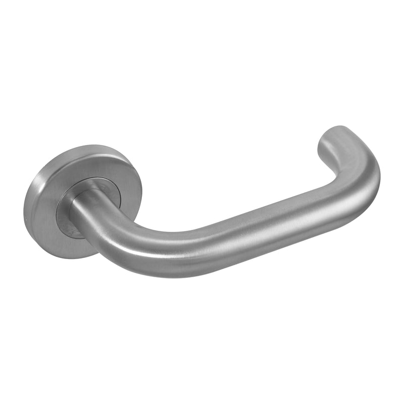 Eclipse - 19mm Safety Lever Door Handle On Rose Set -  Satin Stainless Steel -  34406 - Choice Handles
