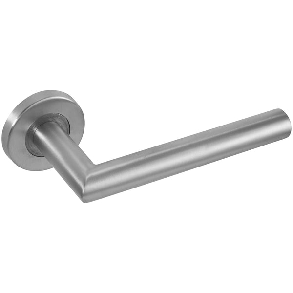 Eclipse - 19mm Mitred Lever Door Handle On Rose Set -  Satin Stainless Steel -  34408 - Choice Handles