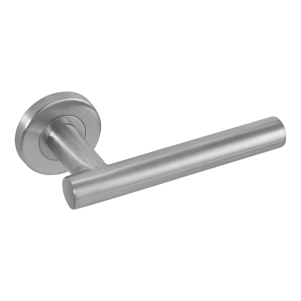 Eclipse - 19mm Straight T Bar Lever Door Handle On Rose Set -  Polished Stainless Steel -  34436 - Choice Handles