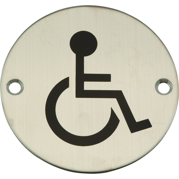 Eclipse - 75mm Disabled Symbol -  Satin Stainless Steel 34455 - Choice Handles