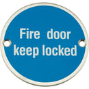 Eclipse - 75mm Automatic Fire Door Keep Clear Symbol -  Satin Stainless Steel 34685 - Choice Handles