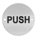 Eclipse - 76mm Circular Push Symbol -  Satin Stainless Steel 34690 - Choice Handles