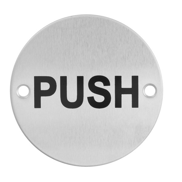 Eclipse - 76mm Circular Push Symbol -  Satin Stainless Steel 34690 - Choice Handles