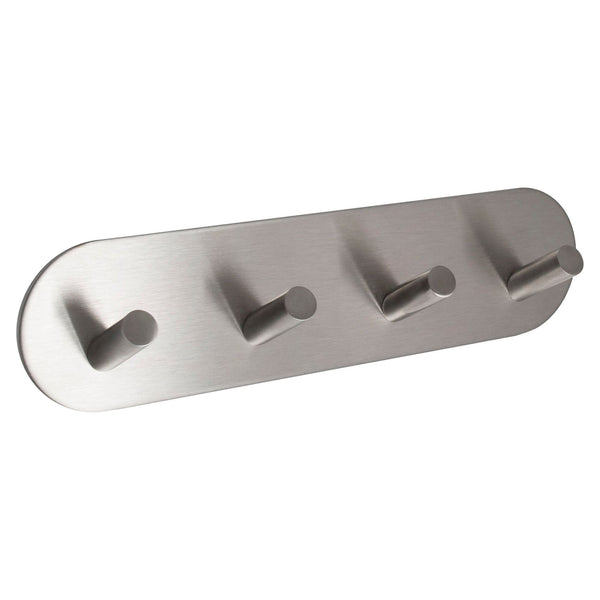 Eclipse - Self Adhesive Quad Angled Coat Hook -  Satin Stainless Steel -  34736 - Choice Handles