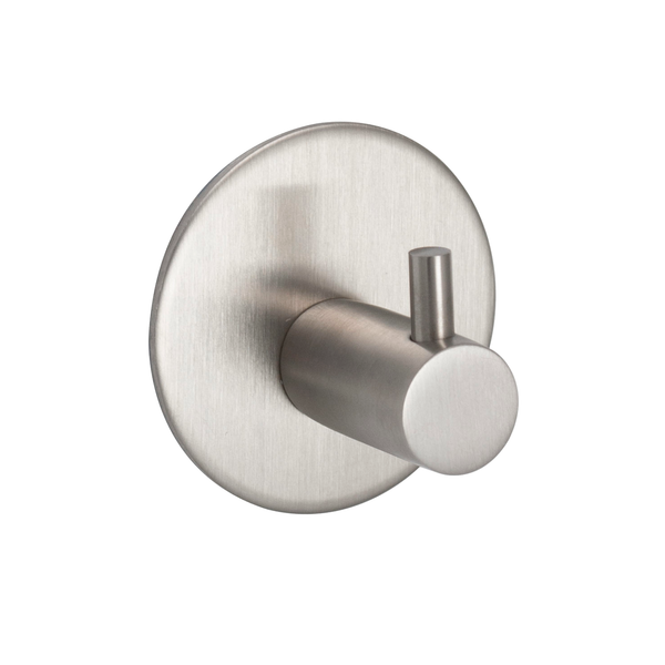 Eclipse - Self Adhesive Single Coat Hook -  Satin Stainless Steel -  34737 - Choice Handles