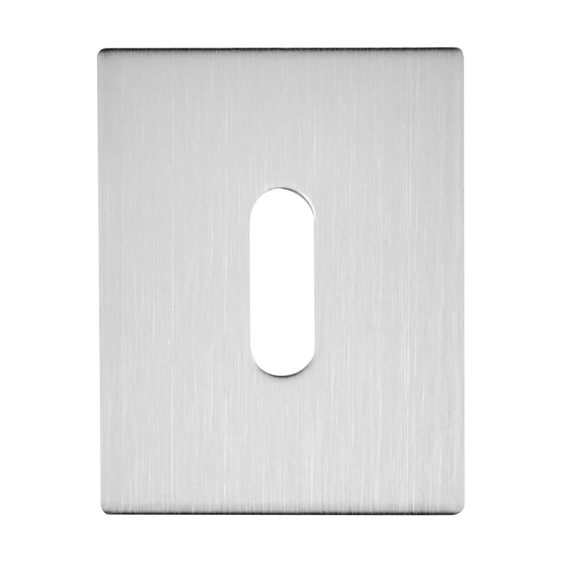 Eclipse - 45x60x2mm Self Adhesive Key Hole Escutcheon -  Satin Stainless Steel -  34761 - Choice Handles