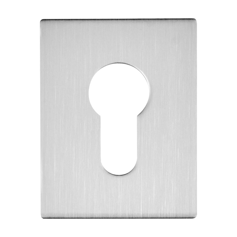 Eclipse - 45x60x2mm Self Adhesive Euro Profile Escutcheon -  Satin Stainless Steel - 34762 - Choice Handles