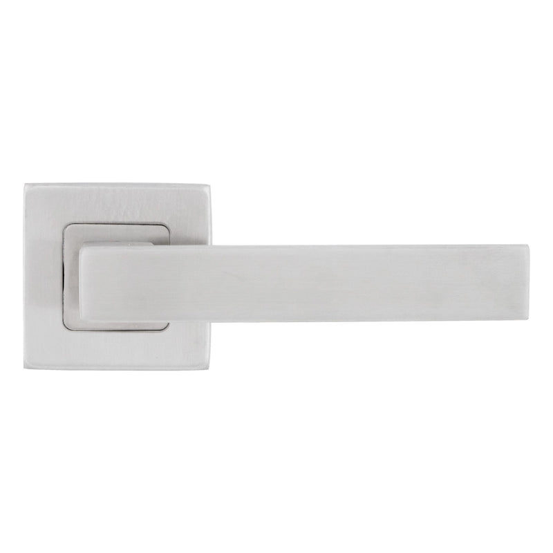 Eclipse - Precision Square Lever Door Handle on Square Rose -  Satin Stainless Steel -  34765 - Choice Handles