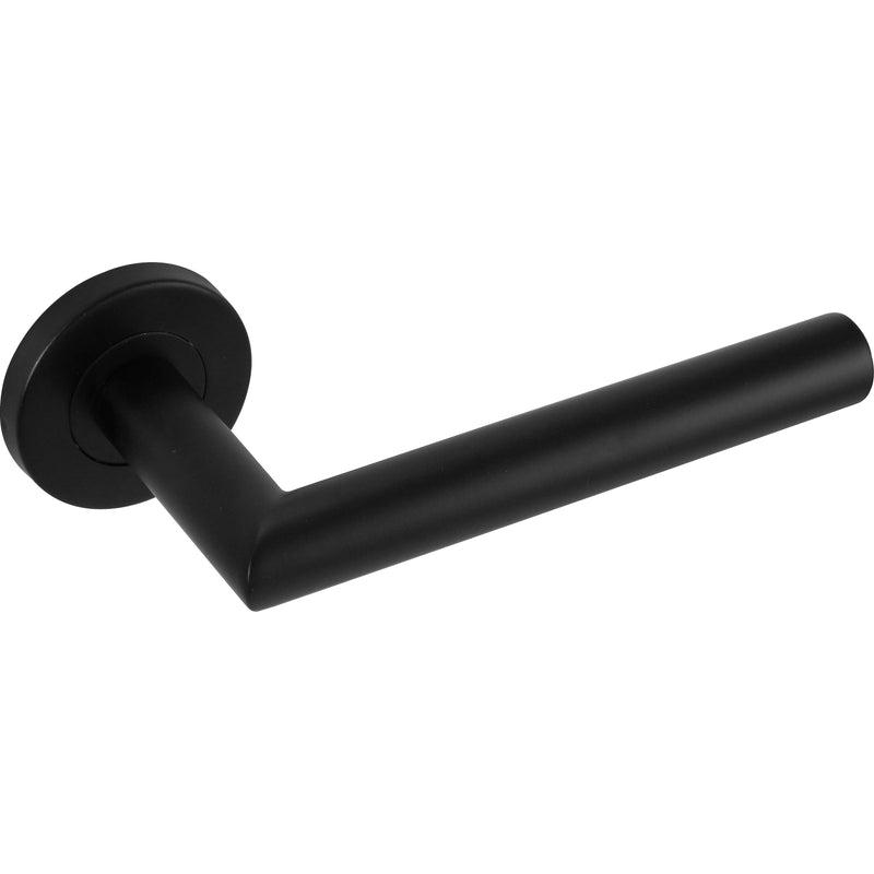 Eclipse - 19mm Mitred Lever Door Handle On Rose Set -  Matt Black -  34902 - Choice Handles