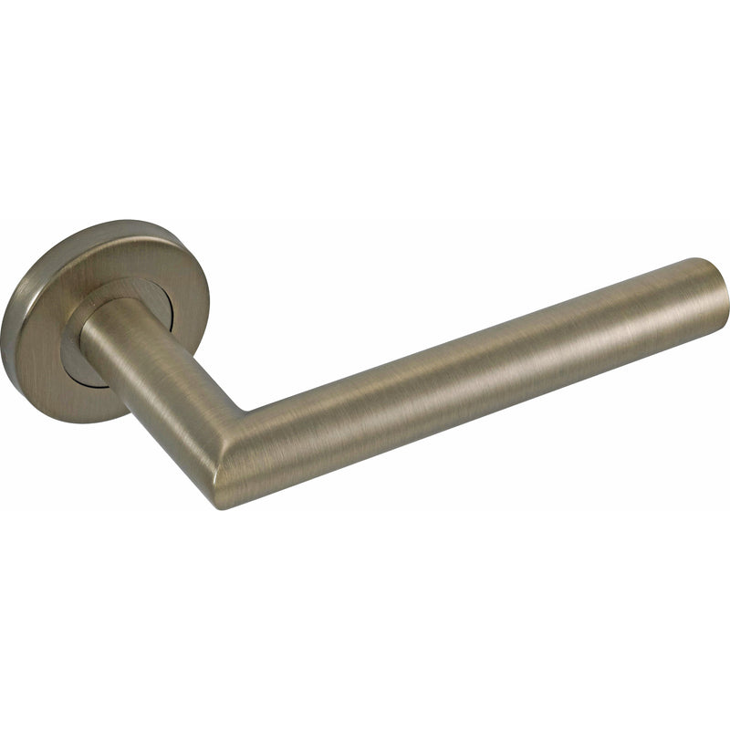 Eclipse - 19mm Mitred Lever Door Handle On Rose Set -  Matt Antique Brass -  34906 - Choice Handles