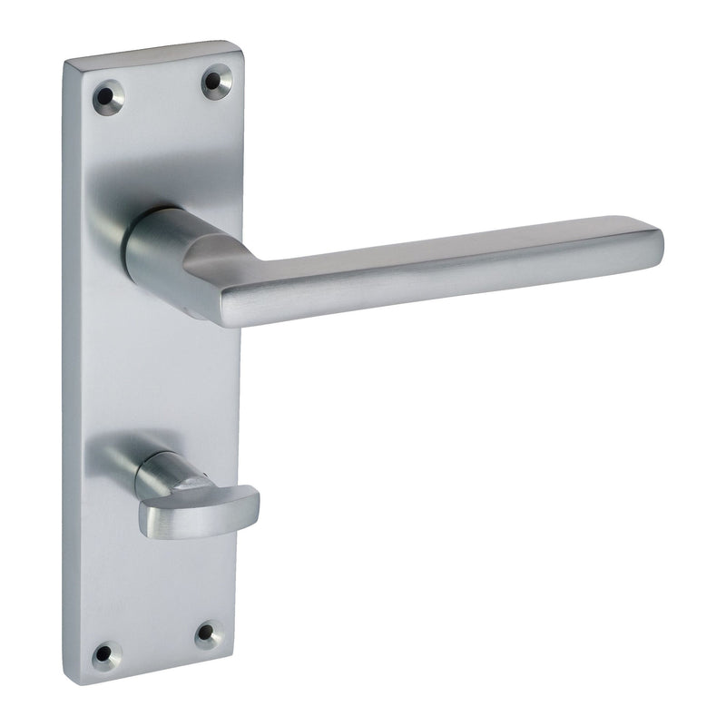 Eclipse - Auriga Lever Bathroom Door Handle on Backplate Set -  Satin Chrome -  37713 - Choice Handles