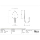 From The Anvil - Shropshire Coat Hook - Pewter Patina - 45233 - Choice Handles