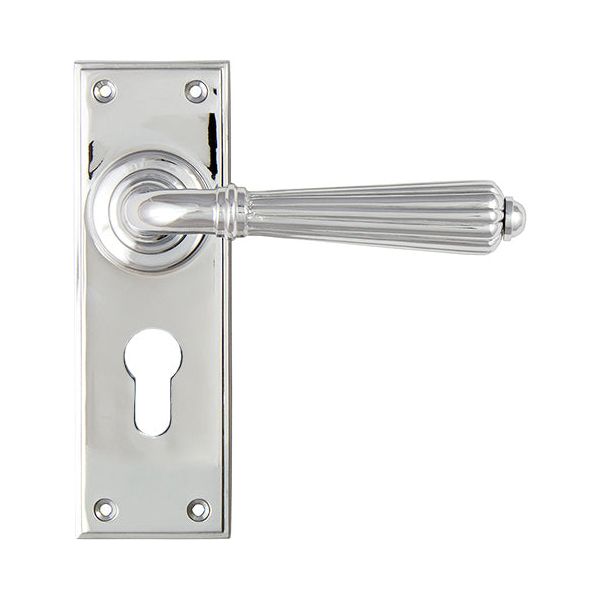 From The Anvil - Hinton Lever Euro Lock Set - Polished Chrome - 45319 - Choice Handles