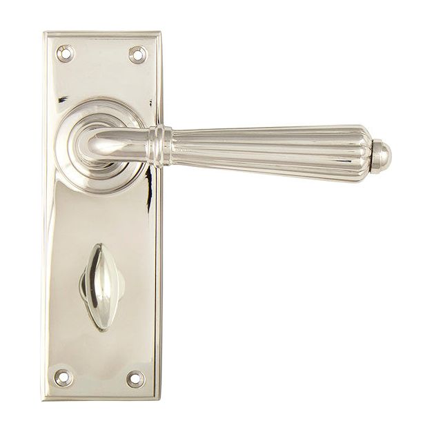 From The Anvil - Hinton Lever Bathroom Set - Polished Nickel - 45324 - Choice Handles