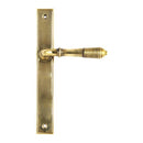 From The Anvil - Reeded Slimline Lever Latch Set - Aged Brass - 45419 - Choice Handles