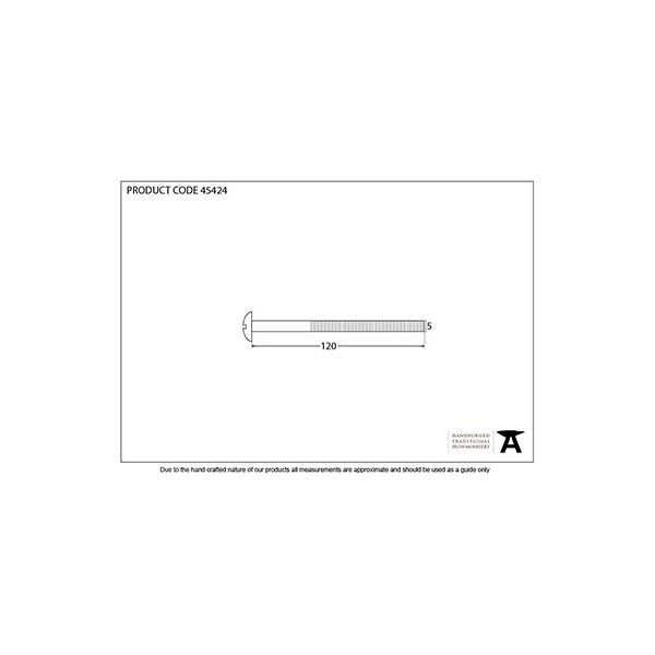 From The Anvil - Dark SS M5 x 120mm Male Bolt (1) - 45424 - Choice Handles
