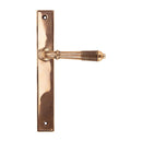 From The Anvil - Reeded Slimline Lever Latch Set - Polished Bronze - 45428 - Choice Handles